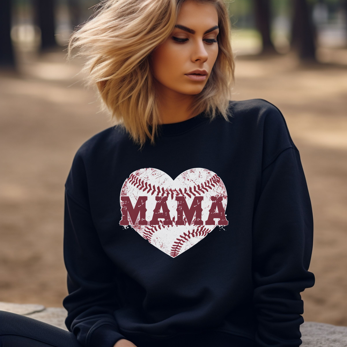 Baseball Mama Heart Pullover
