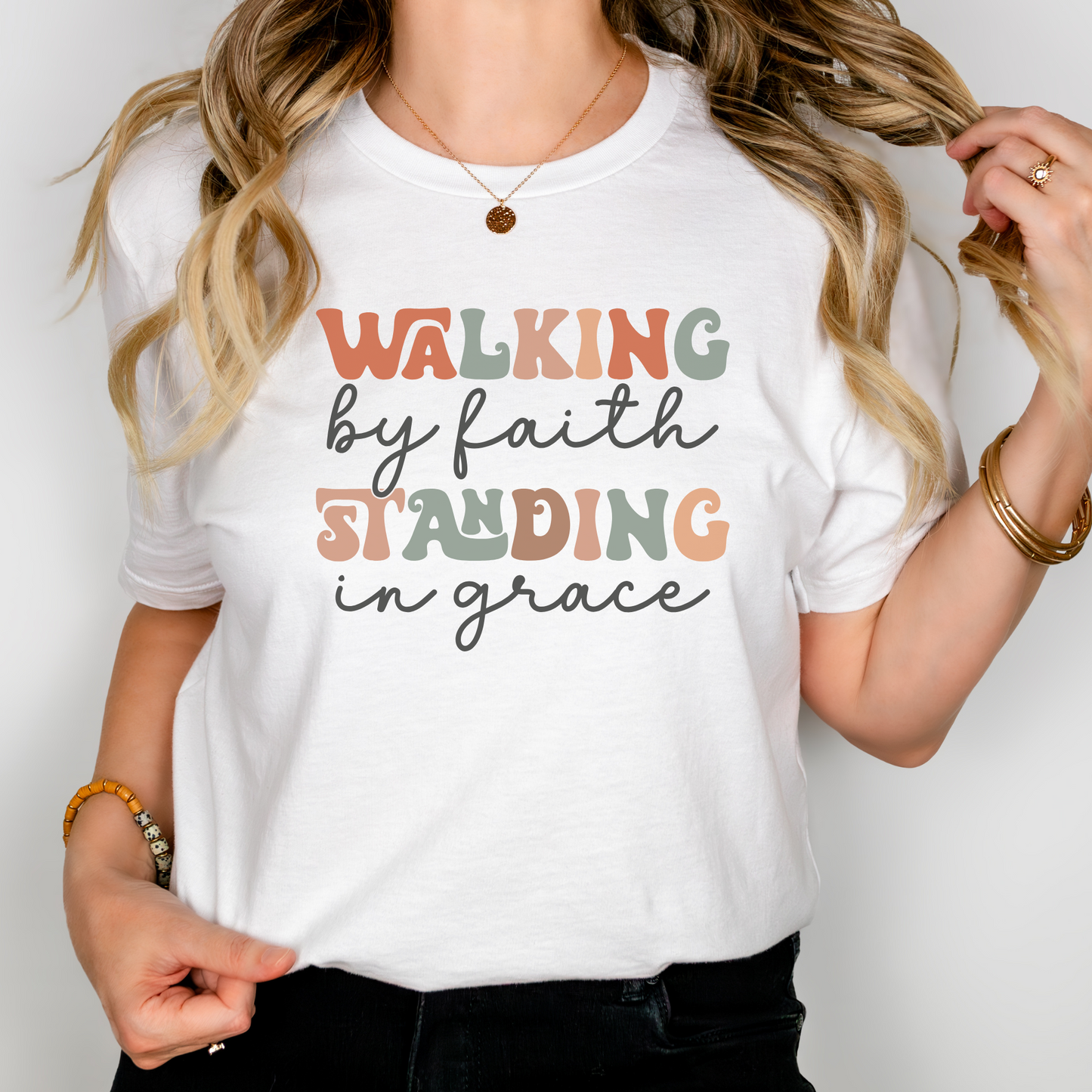 Walking By Faith Standing In Grace Tee