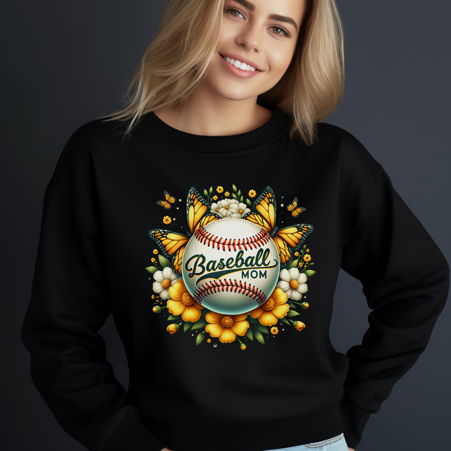 Butterfly Baseball Mom Pullover