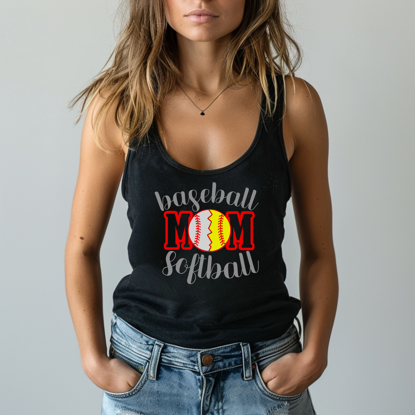 Baseball & Softball Mom Racerback Tank