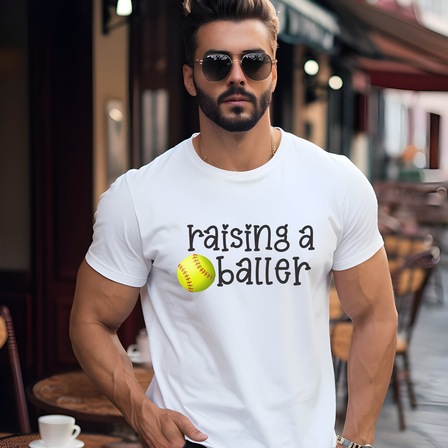 Raising A Baller Softball Tee