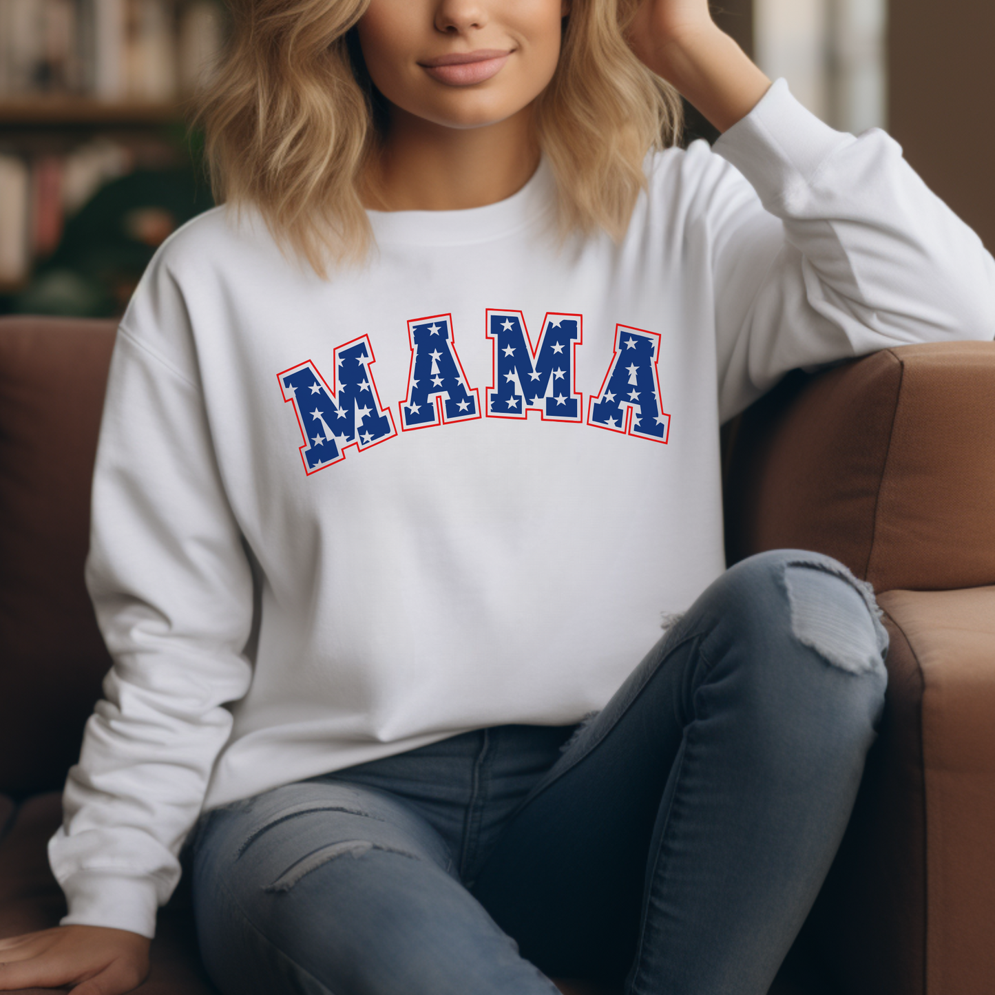 Blue Stars Mama Pullover
