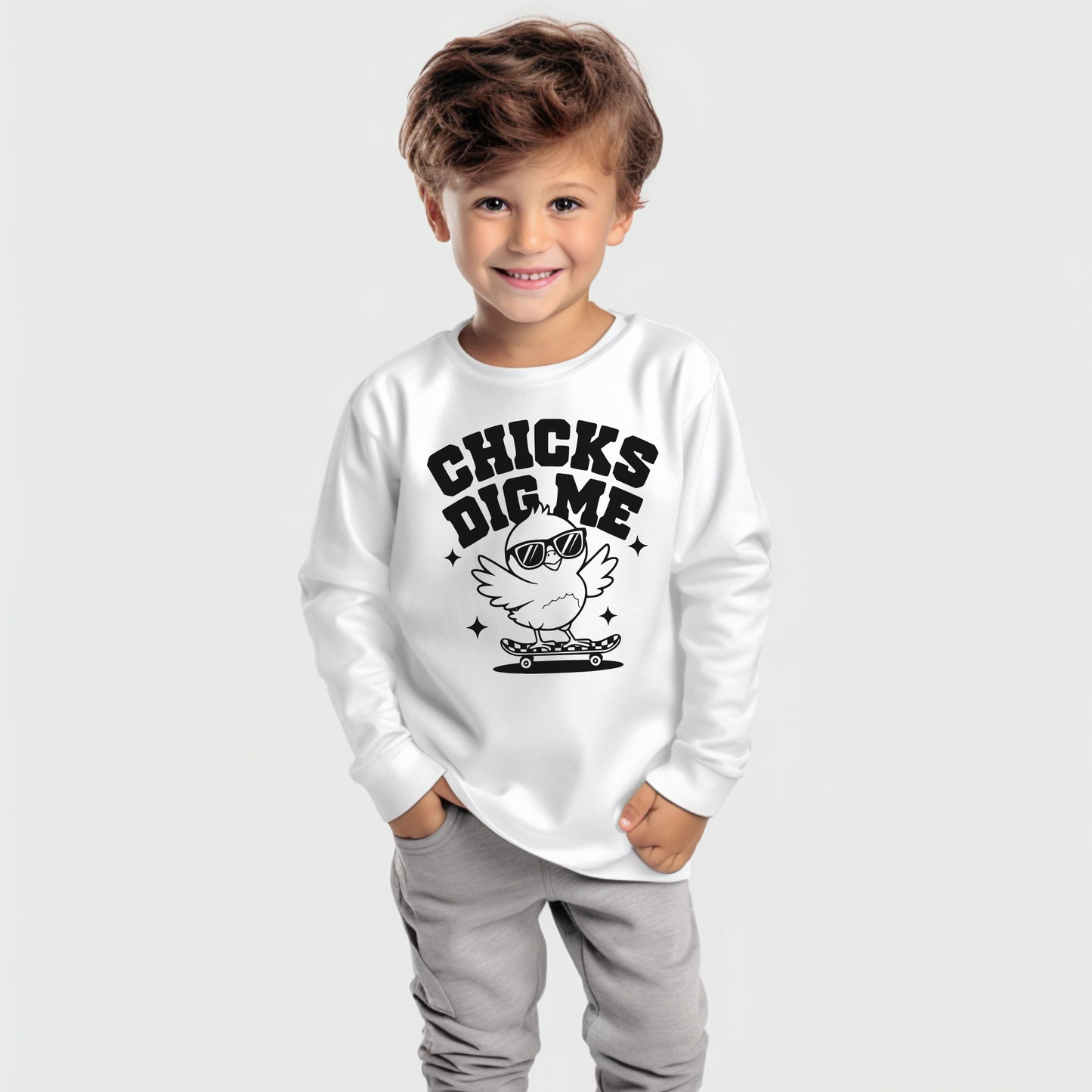 Chicks Dig Me Skateboard Long Sleeve