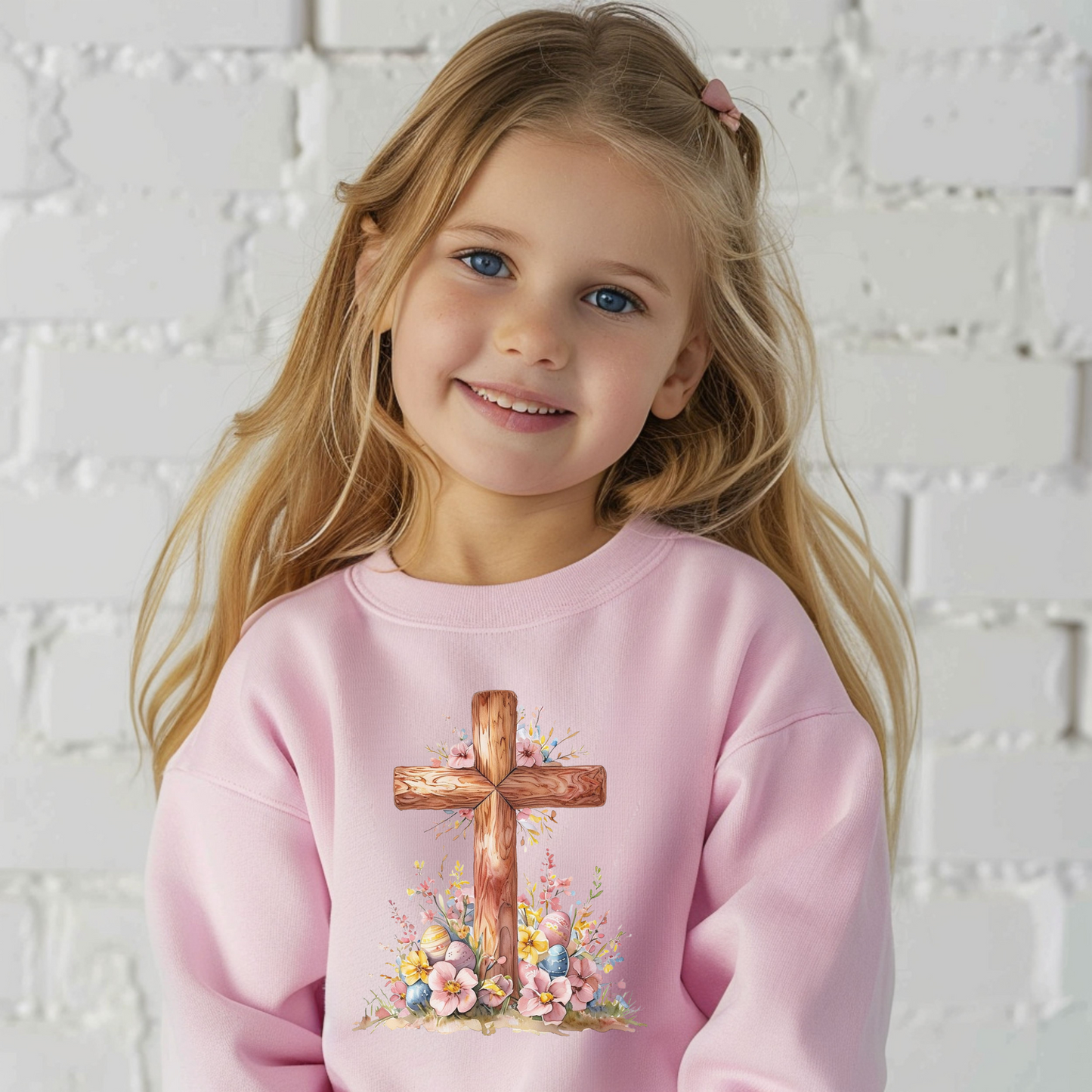 Youth Flower Cross Pullover