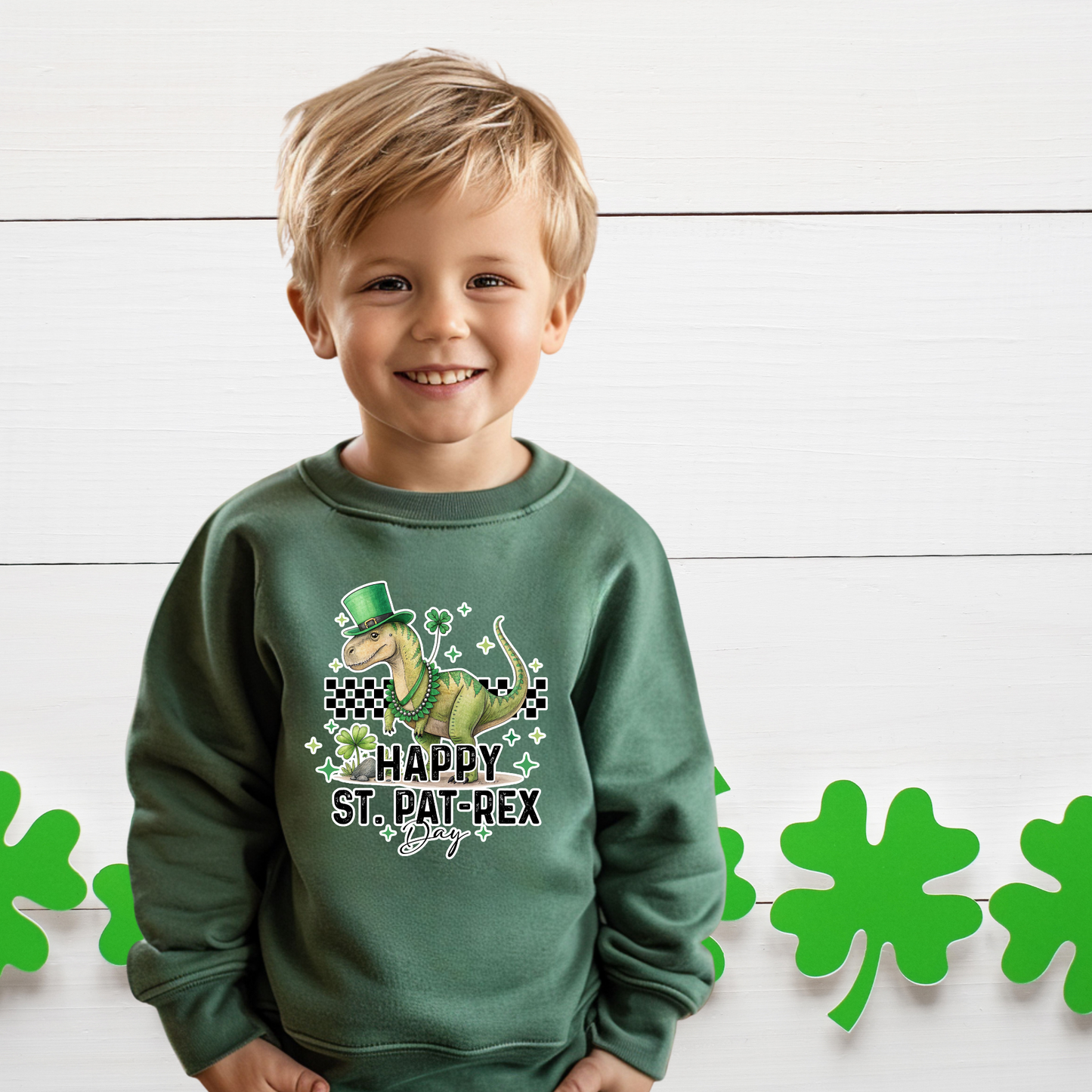 Youth Happy St. Pat-Rex Crewneck